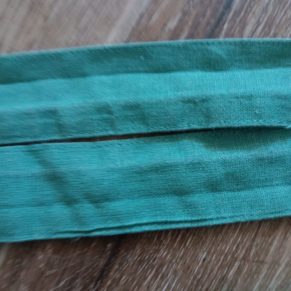 Sage Green Jumpsuit Womens 8 Linen Blend Button Tie Front Pockets Beachy Coastal - Picture 13 of 13